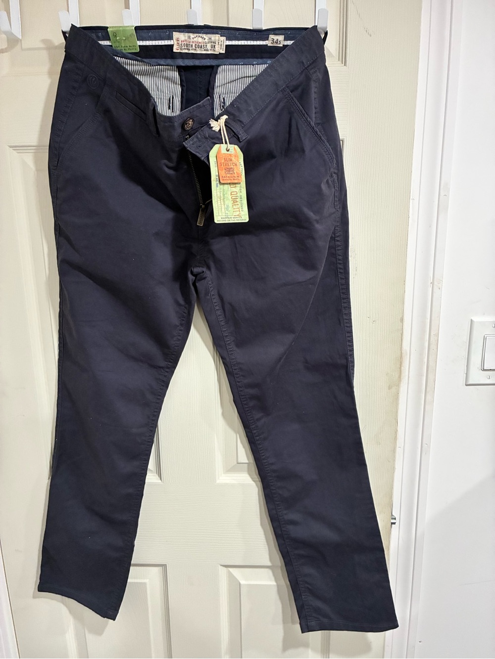 Fat Face Navy Slim Stretch Chinos. 💯 cotton. Size 34x32